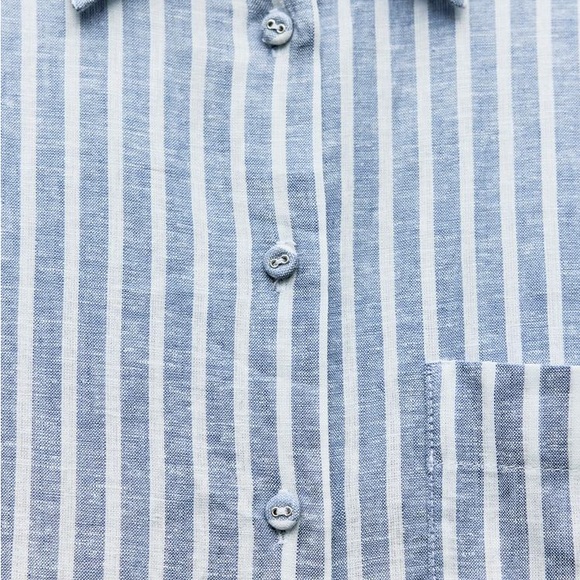 ZARA OVERSIZED LINEN BLEND STRIPED SHIRT - nwt never worn! - Picture 5 of 7
